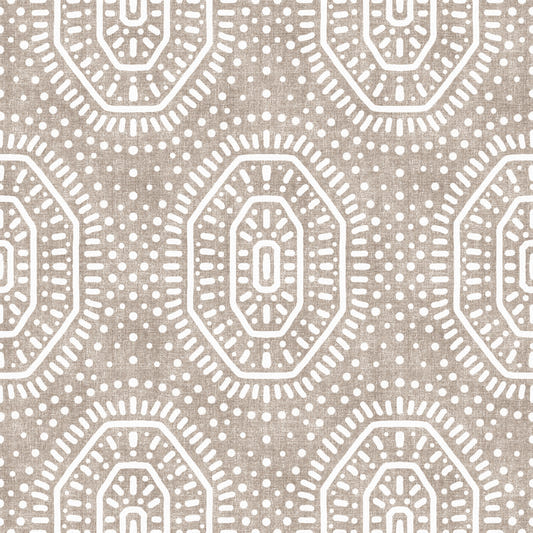 Boho Octagons Crochet Grunge Earthy Beige Wallpaper⁠