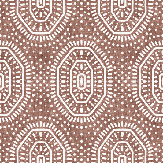 Boho Octagons Crochet Grunge Terracotta Red Wallpaper⁠