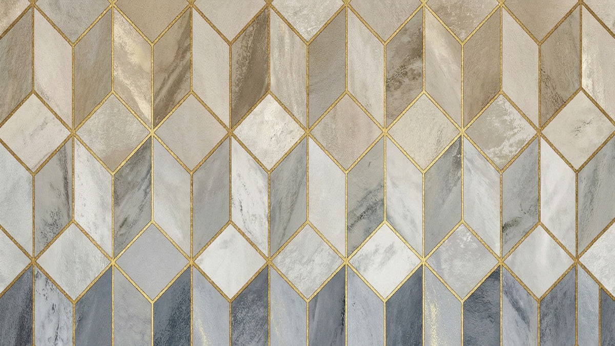 Gilded Stone Cubes Wall Mural in your room