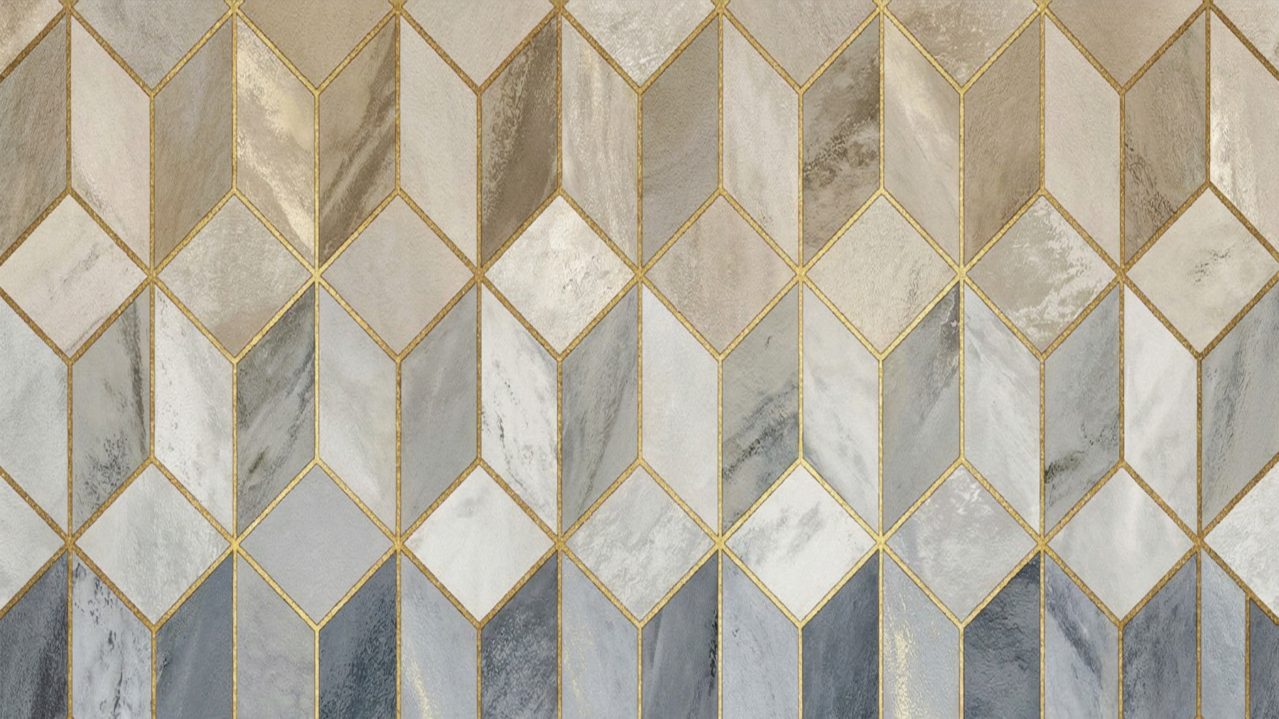 Gilded Stone Cubes Wall Mural