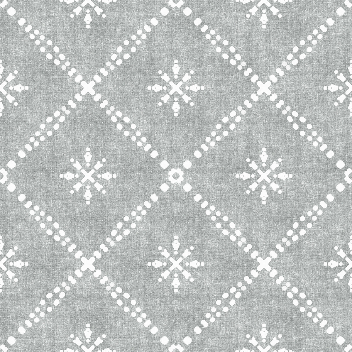 Boho Dotted Lattice Grunge Grey Clouds Wallpaper⁠ in your room