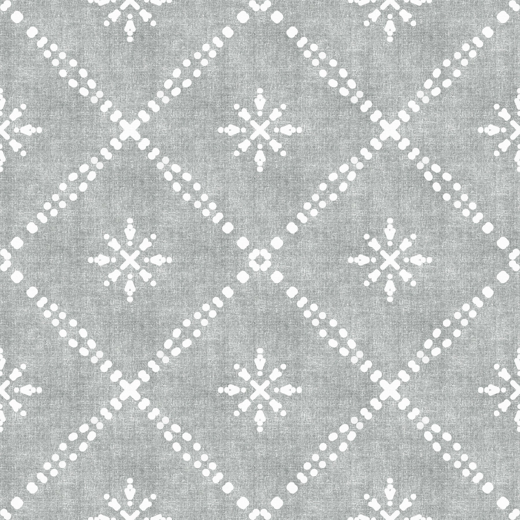 Boho Dotted Lattice Grunge Grey Clouds Wallpaper⁠