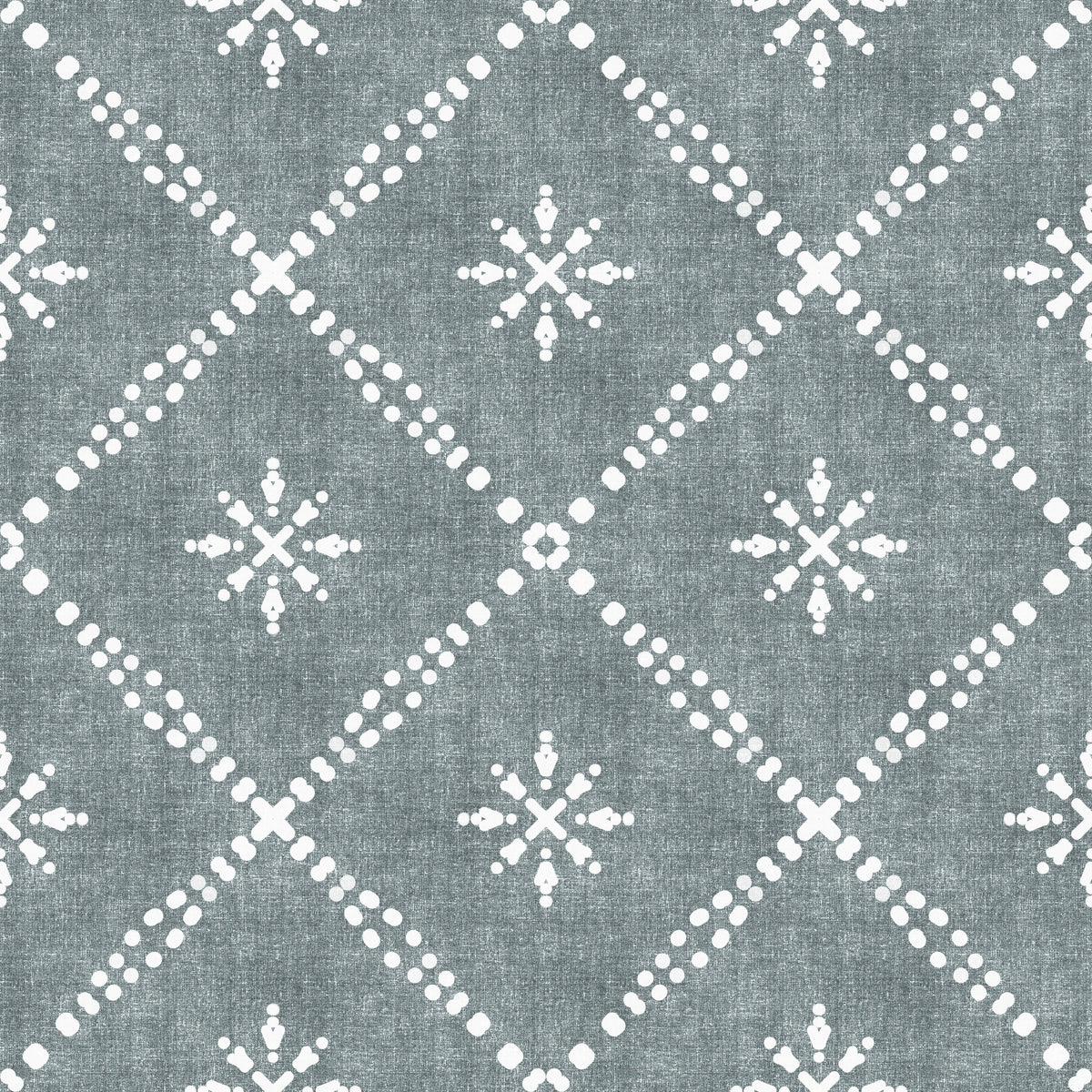 Boho Dotted Lattice Grunge Calming Blue Wallpaper⁠ in your room