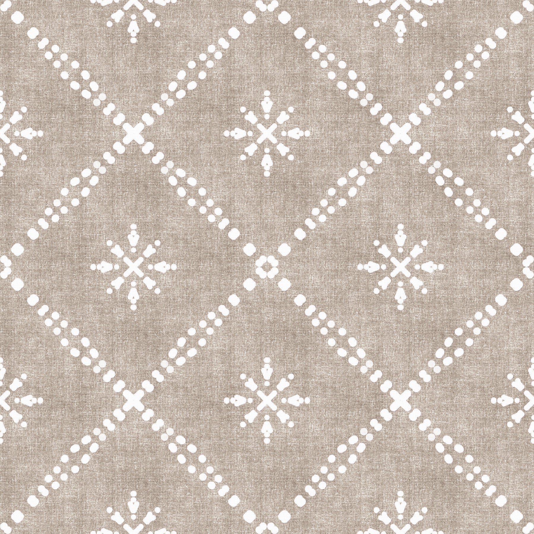 Boho Dotted Lattice Grunge Earthy Beige Wallpaper⁠