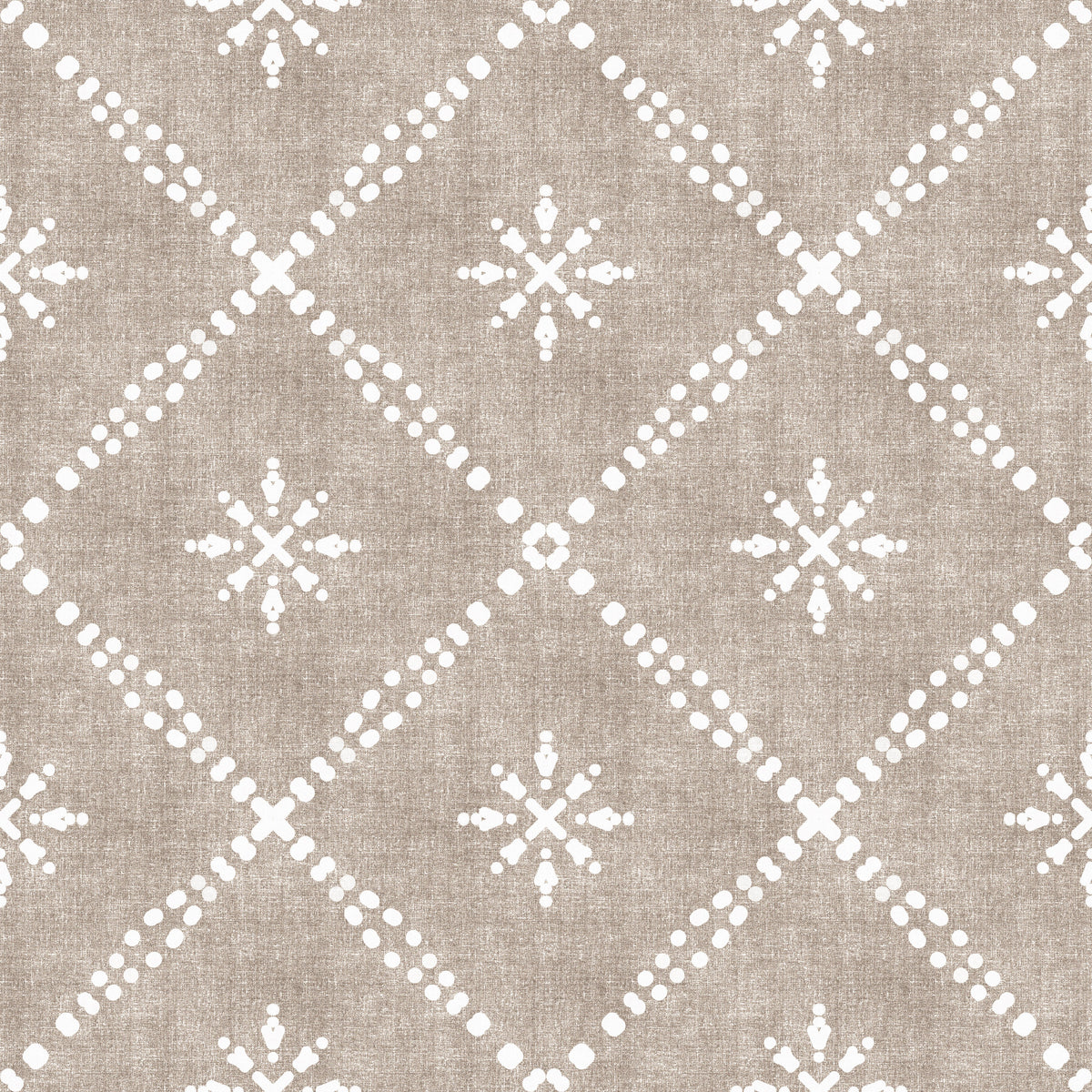 Boho Dotted Lattice Grunge Earthy Beige Wallpaper⁠ in your room — zoomed