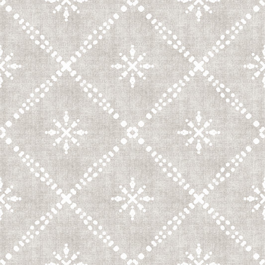 Boho Dotted Lattice Grunge Neutral Wallpaper⁠