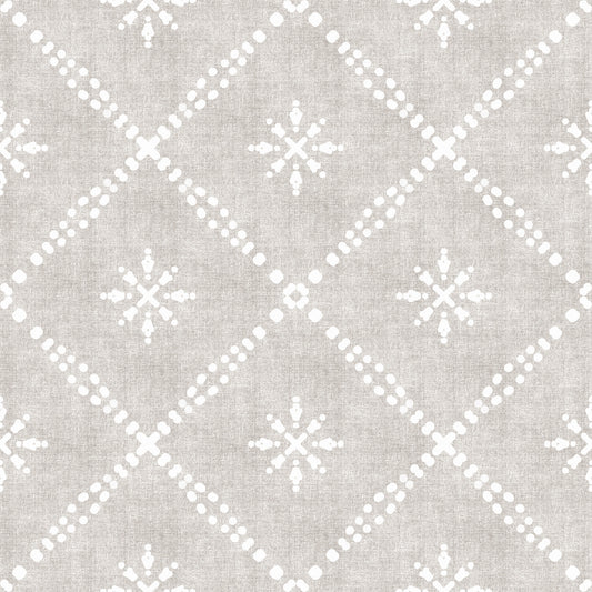 Boho Dotted Lattice Grunge Neutral Wallpaper⁠