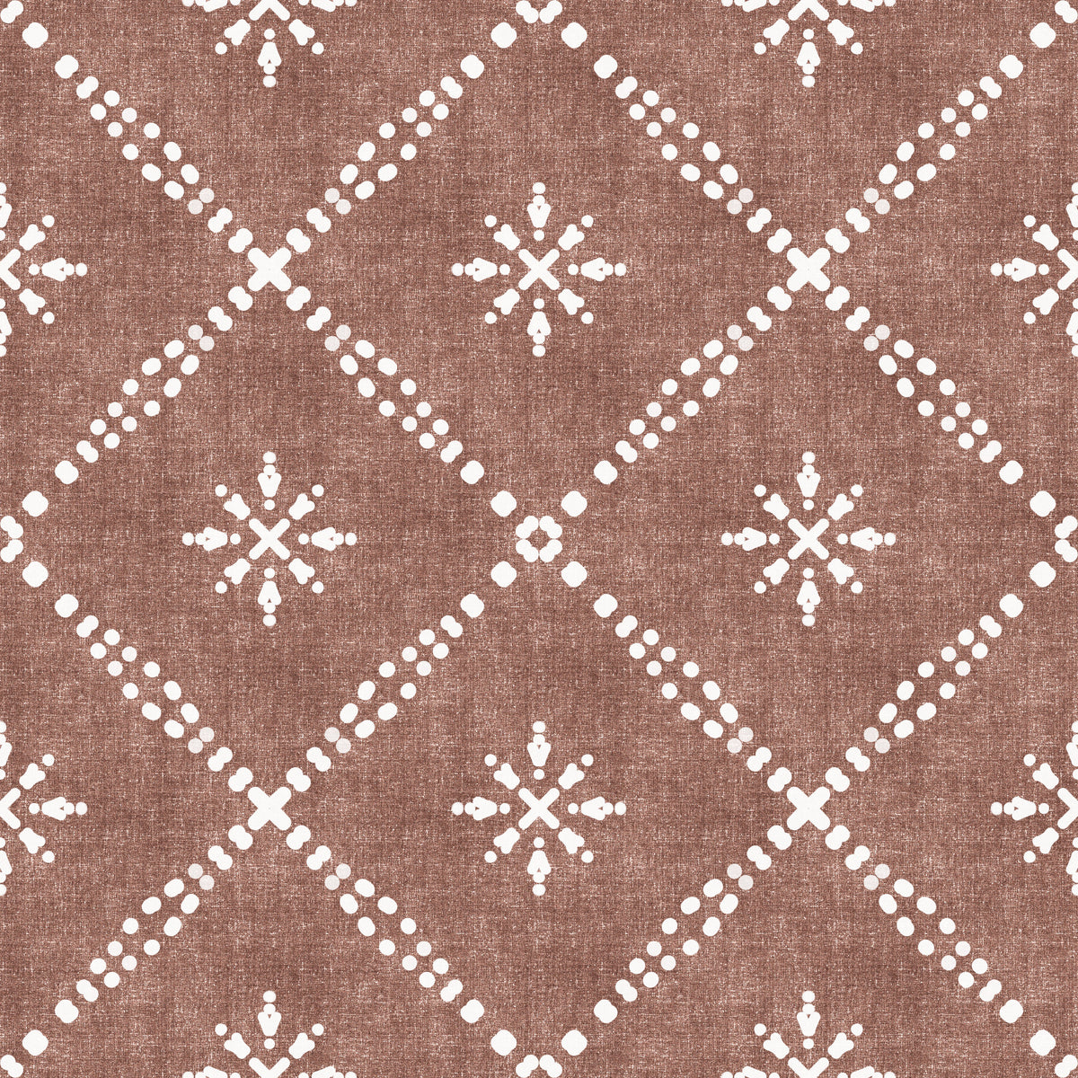 Boho Dotted Lattice Grunge Terracotta Red Wallpaper⁠ in your room