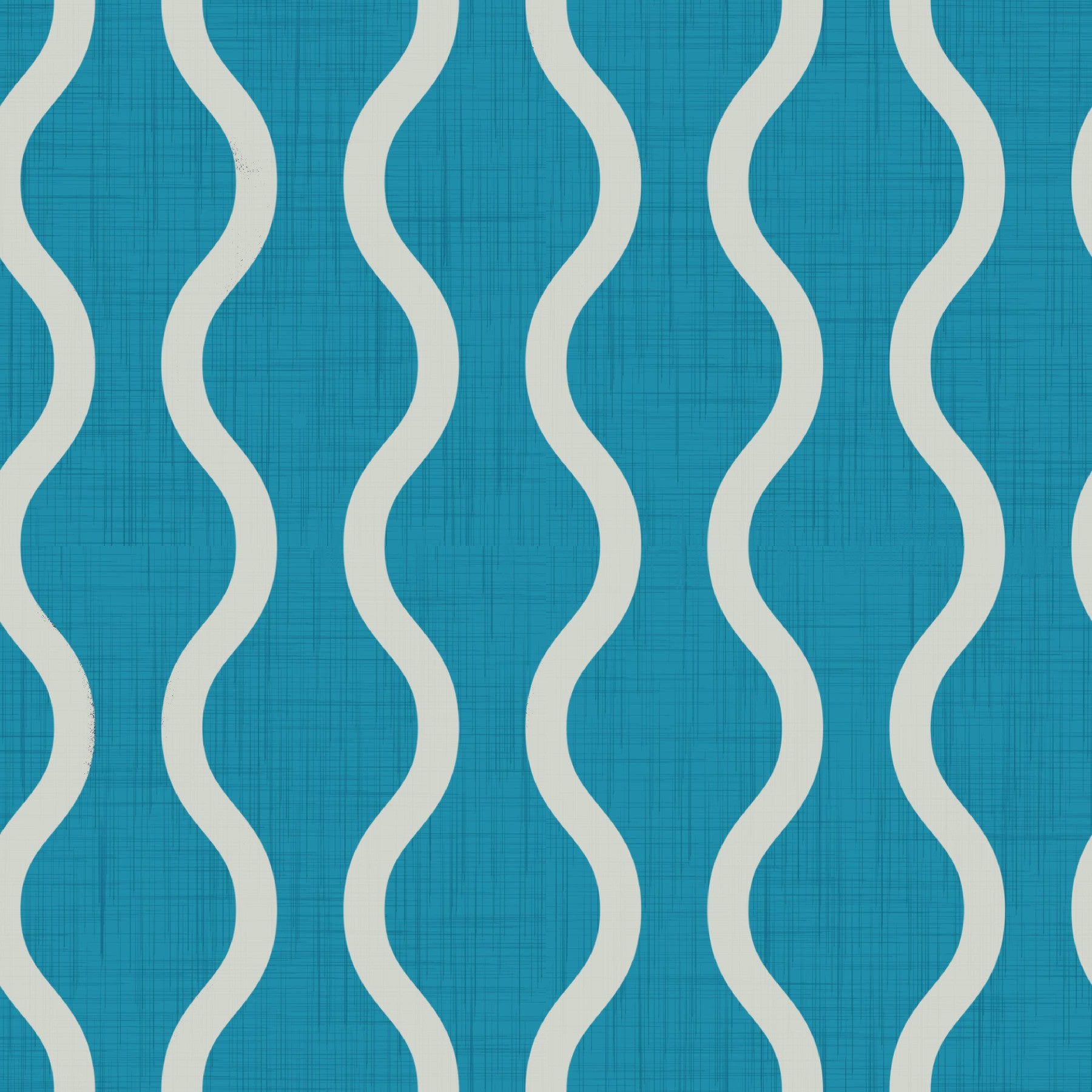 Cozy Scandi Folk Wavy Stripe Nordic Teal - Craft Stripe Wallpaper⁠