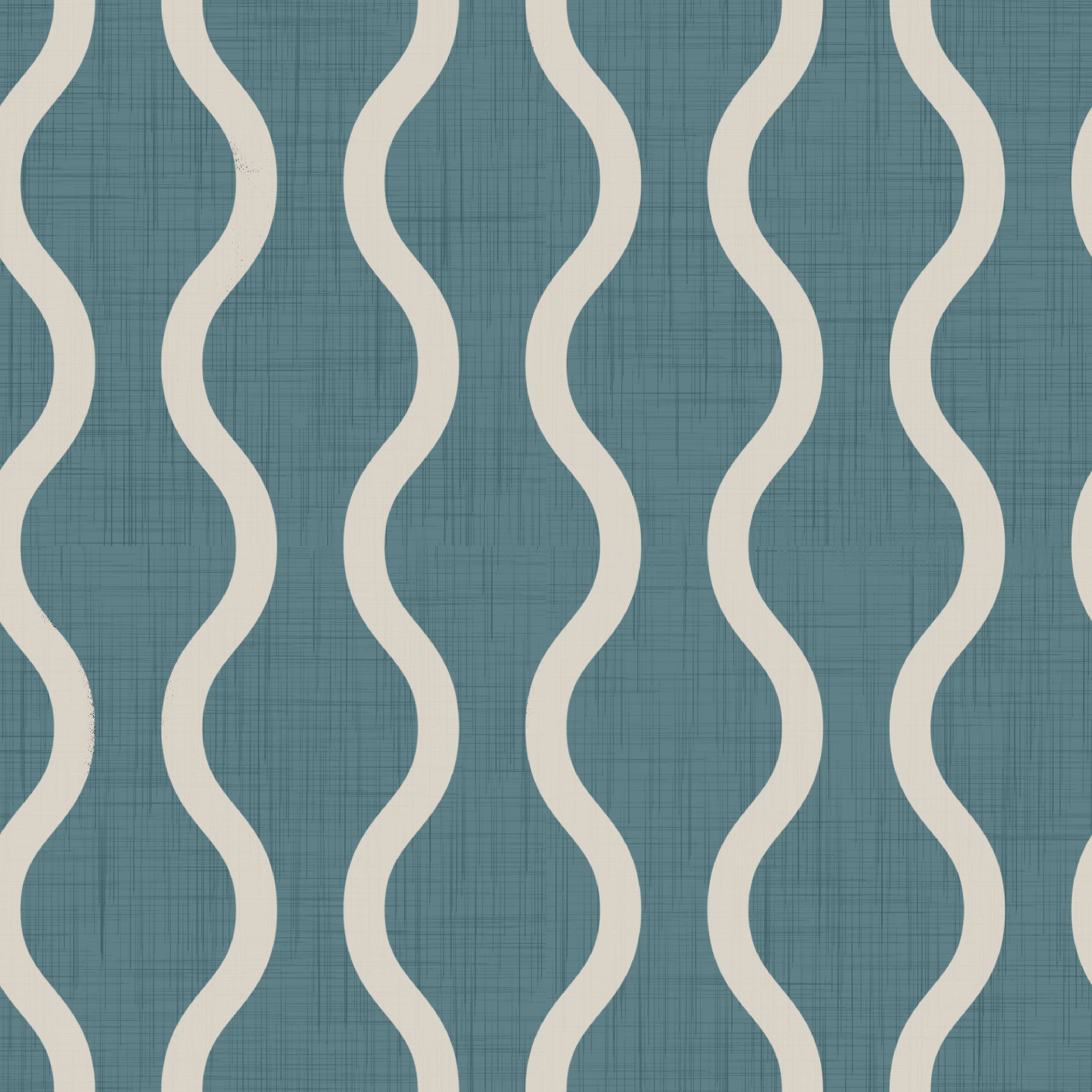 Cozy Scandi Folk Wavy Stripe Nordic Blue Grey - Craft Stripe Wallpaper⁠
