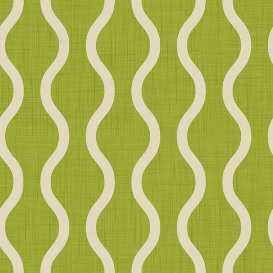 Cozy Scandi Folk Wavy Stripe Olive Chartreuse - Craft Stripe Wallpaper⁠