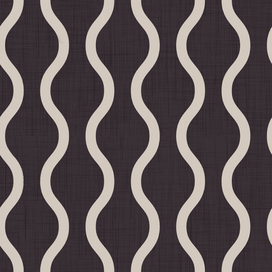 Cozy Scandi Folk Charcoal Warm Linen - Craft Stripe Wallpaper⁠