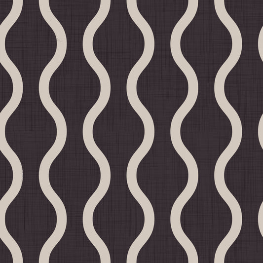 Cozy Scandi Folk Charcoal Warm Linen - Craft Stripe Wallpaper⁠