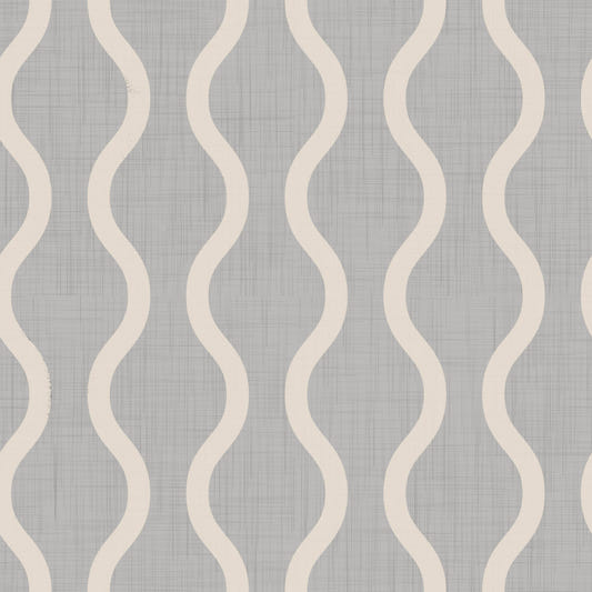 Cozy Scandi Folk Wavy Stripe Warm Linen - Craft Stripe Wallpaper⁠