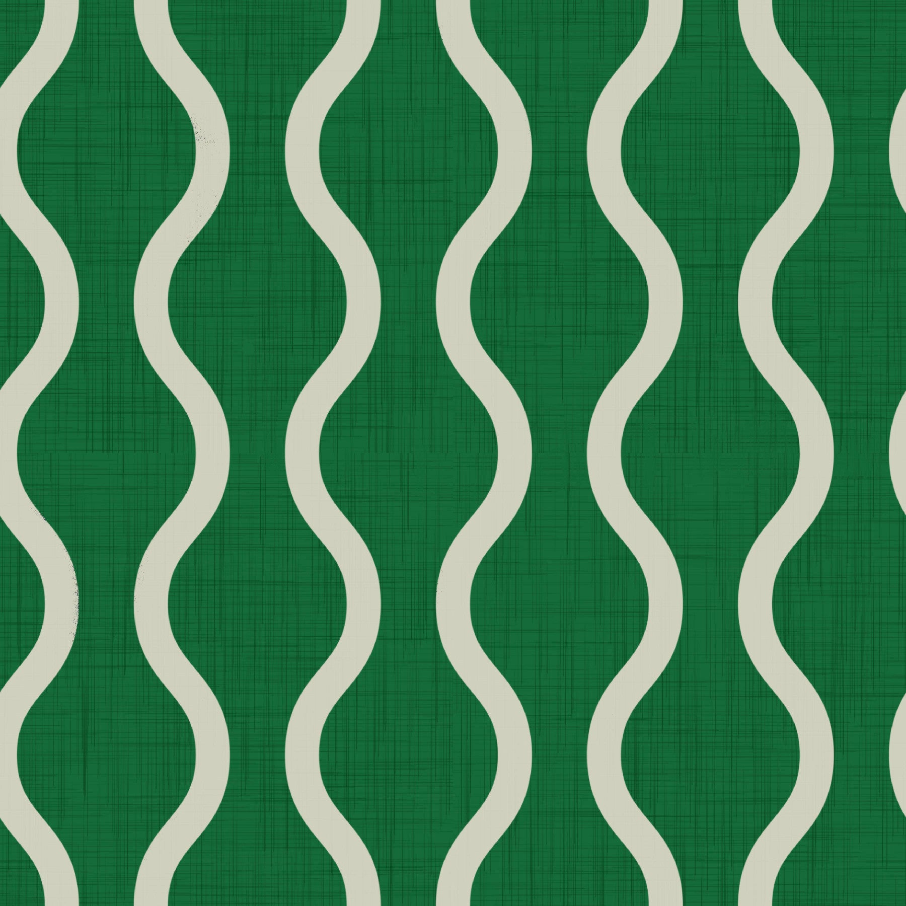 Cozy Scandi Folk Wavy Stripe Forest Green - Craft Stripe Wallpaper⁠