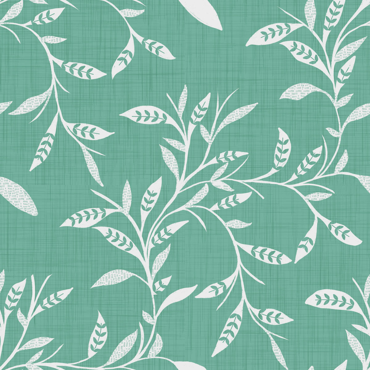 Cozy Scandi Folk Leaf Vine Sage Mint - Craft Blender Wallpaper⁠ in your room — zoomed