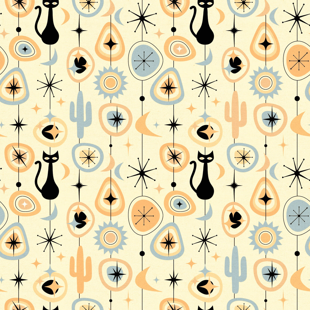 Vintage Atomic Desert Night Wallpaper⁠