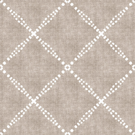 Boho Dotted Trellis Grunge Earthy Beige Wallpaper⁠