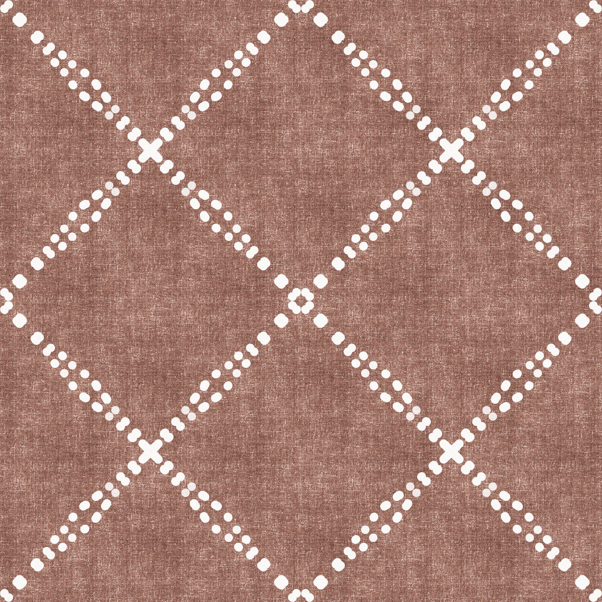 Boho Dotted Trellis Grunge Terracotta Red Wallpaper⁠ in your room