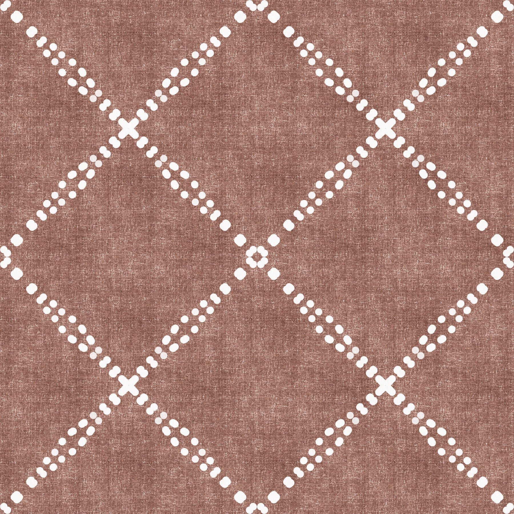 Boho Dotted Trellis Grunge Terracotta Red Wallpaper⁠