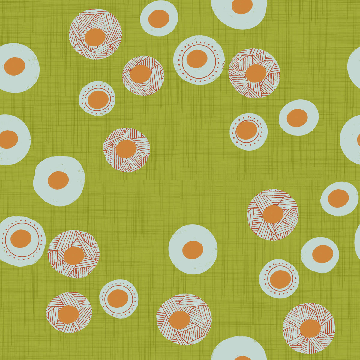 Cozy Scandi Folk Dot Floral Olive Chartreuse - Craft Circle Wallpaper⁠ in your room