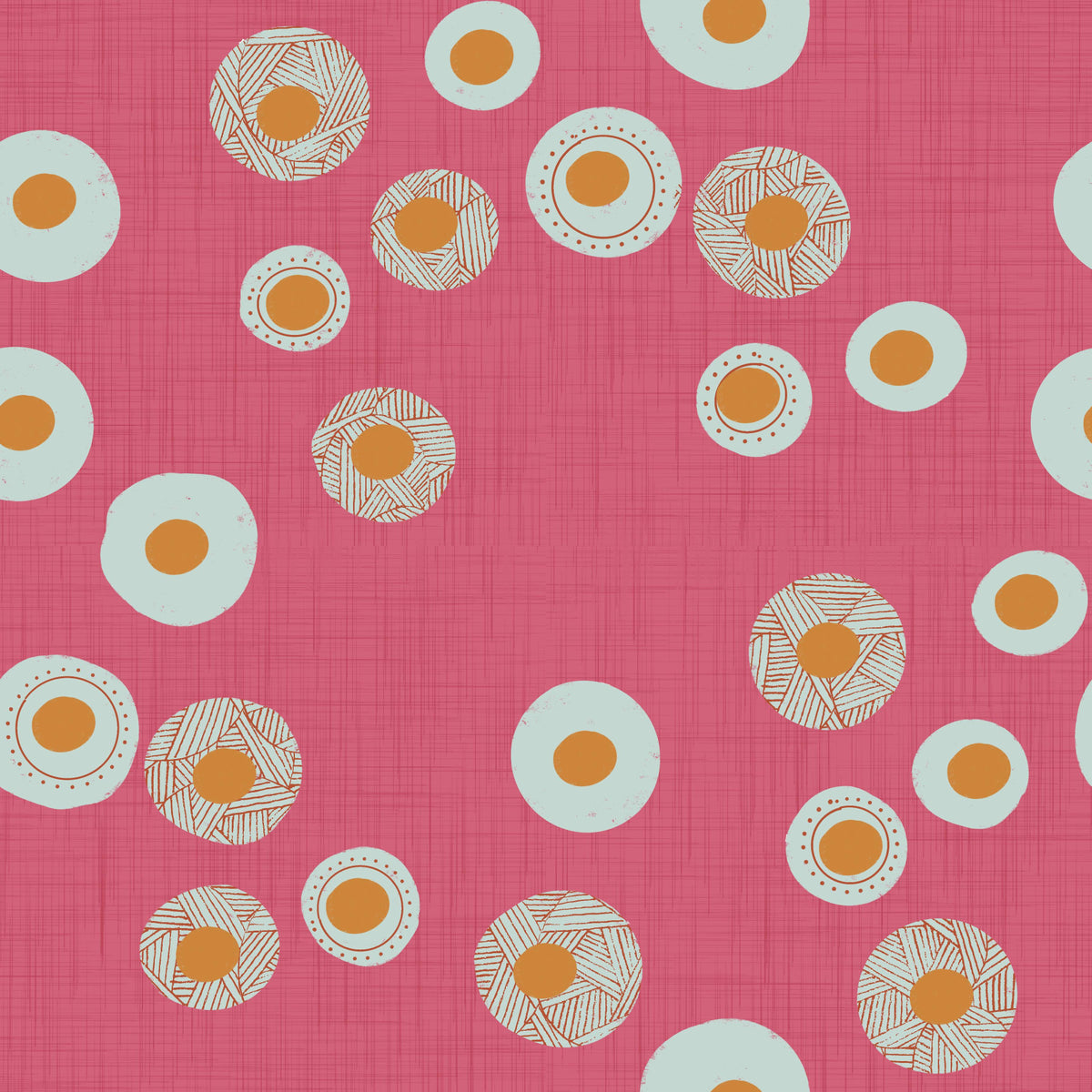 Cozy Scandi Folk Dot Floral Rose Clay - Craft Circle Wallpaper⁠ in your room — zoomed