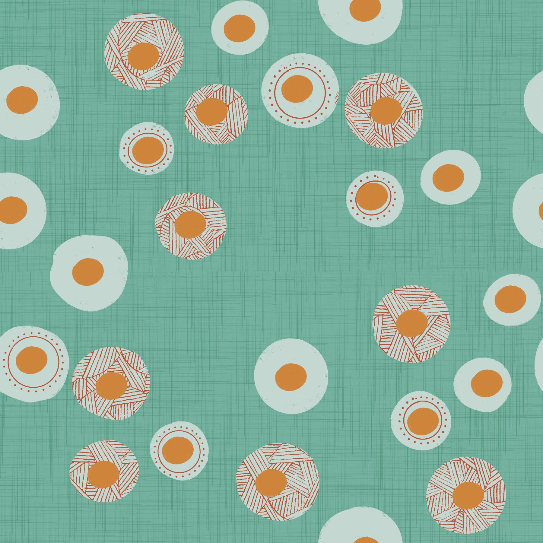 Cozy Scandi Folk Dot Floral Sage Mint - Craft Circle Wallpaper⁠ in your room — zoomed