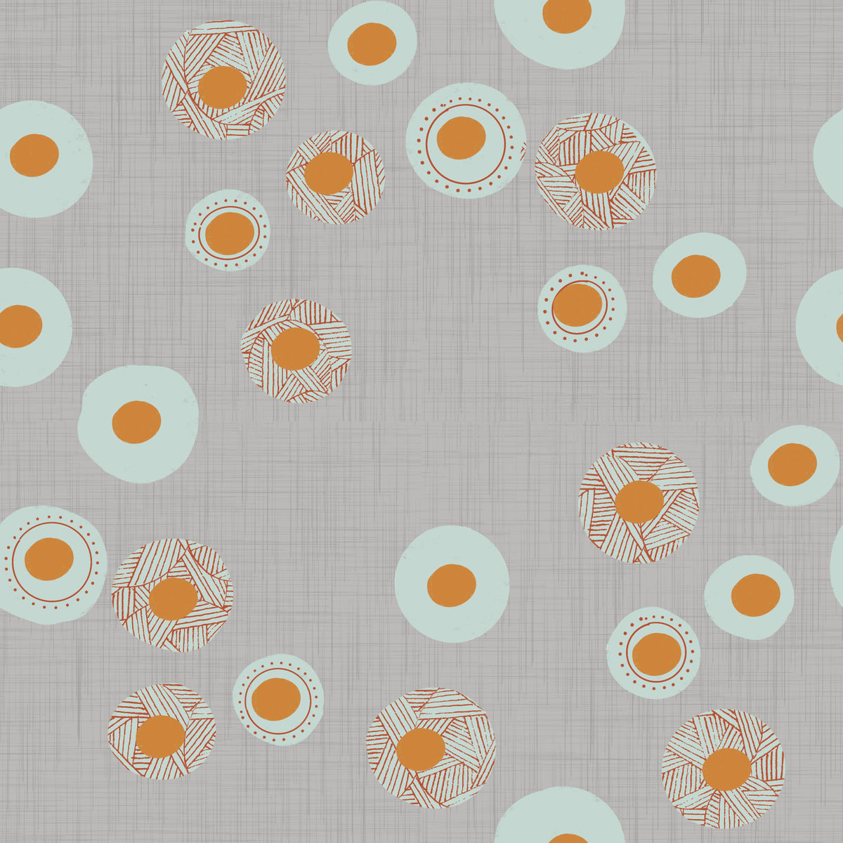 Cozy Scandi Folk Dot Floral Warm Linen - Craft Circle Wallpaper⁠