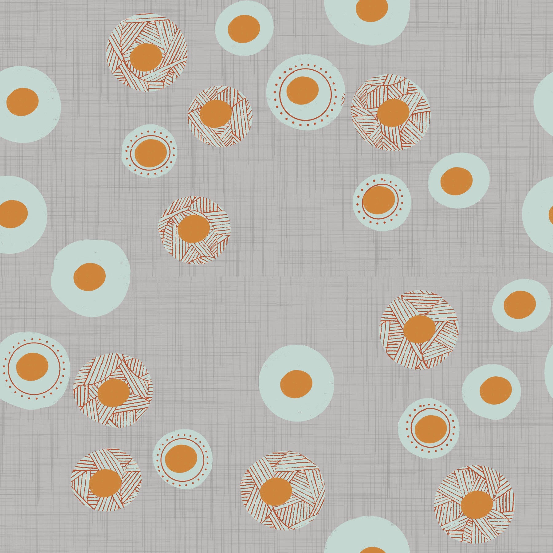 Cozy Scandi Folk Dot Floral Warm Linen - Craft Circle Wallpaper⁠ in your room — zoomed
