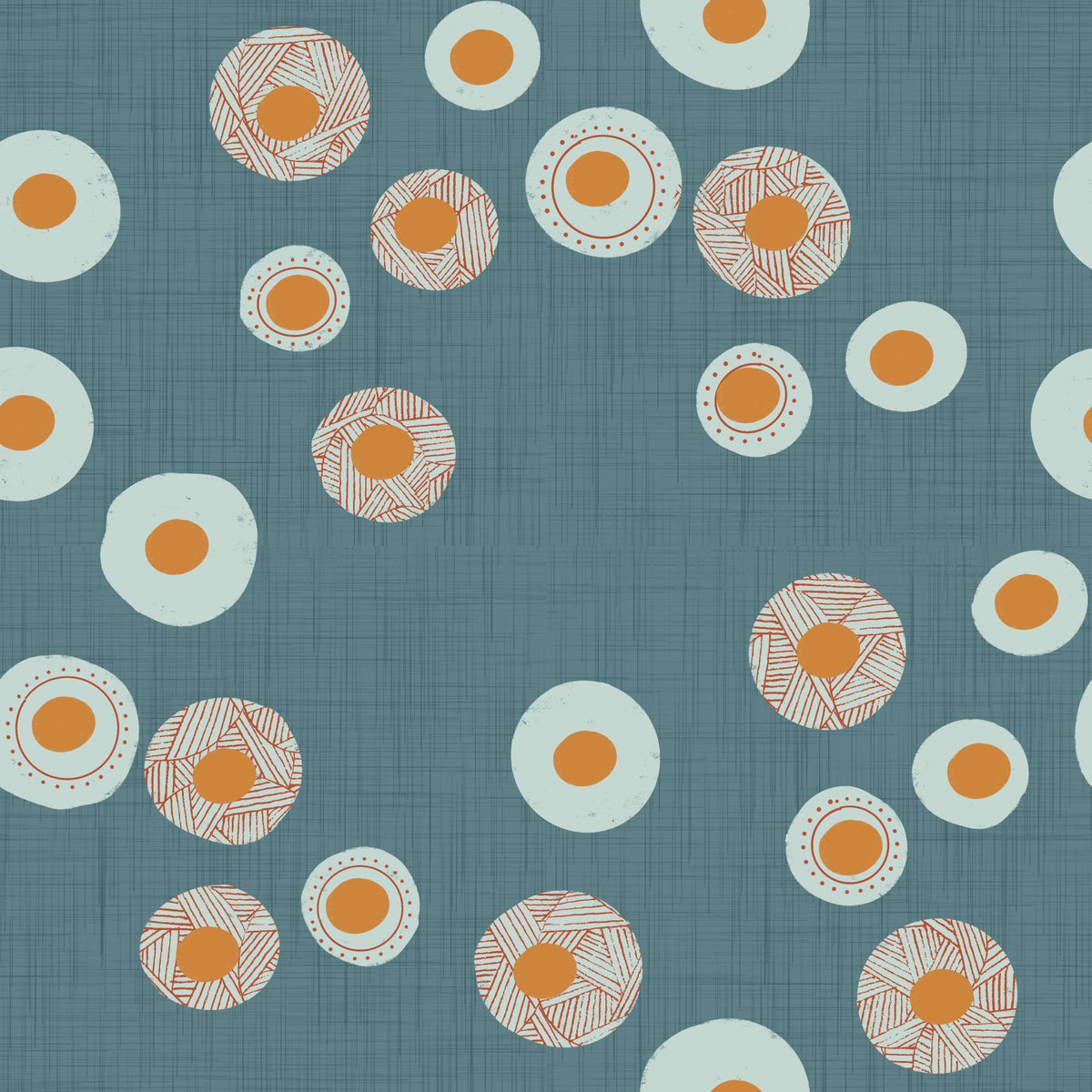 Cozy Scandi Folk Dot Floral Nordic Blue Grey - Craft Circle Wallpaper⁠ in your room — zoomed