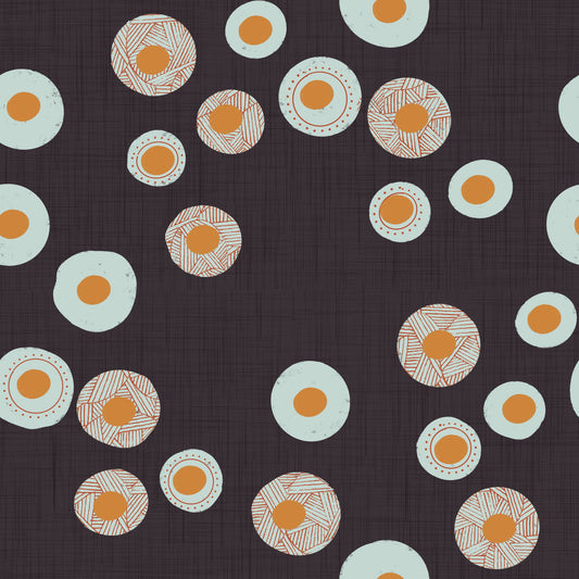 Cozy Scandi Folk Dot Floral Charcoal - Craft Circle Wallpaper⁠
