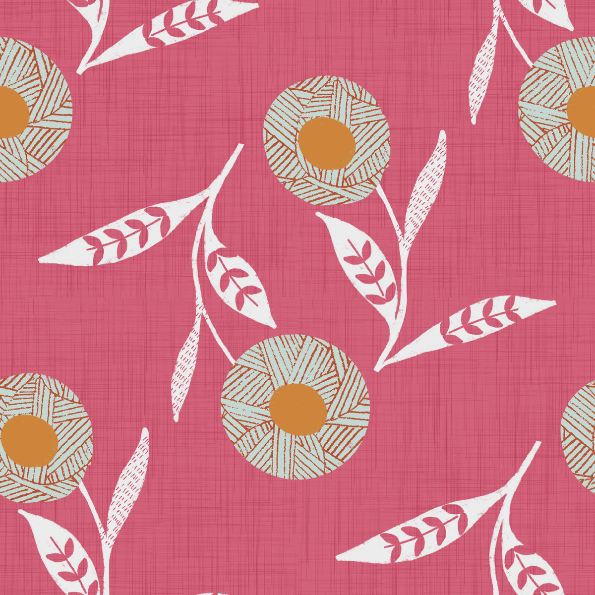 Cozy Scandi Flower Rose Clay - Craft Botanical Wallpaper⁠ in your room — zoomed