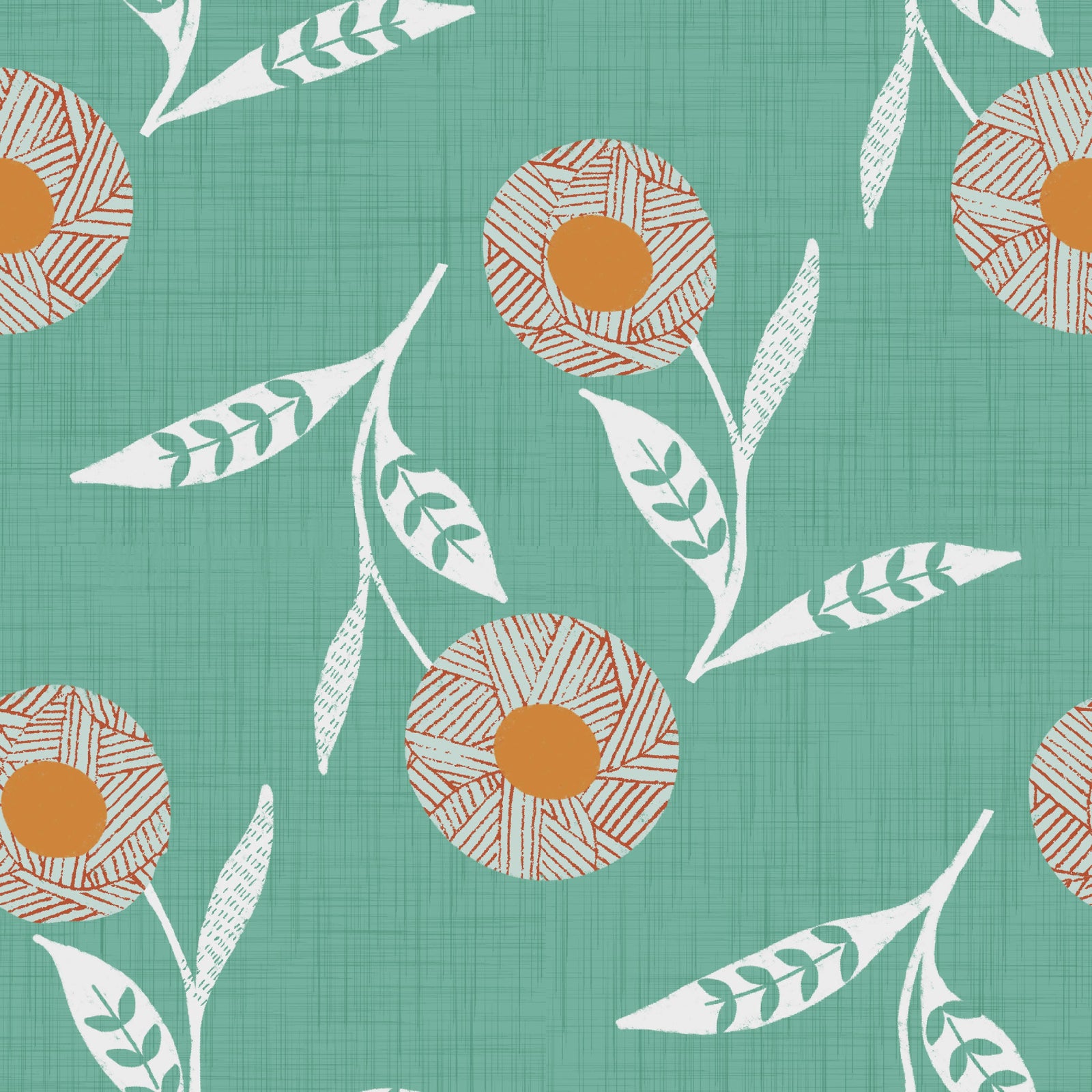 Cozy Scandi Flower Sage Mint - Craft Botanical Wallpaper⁠