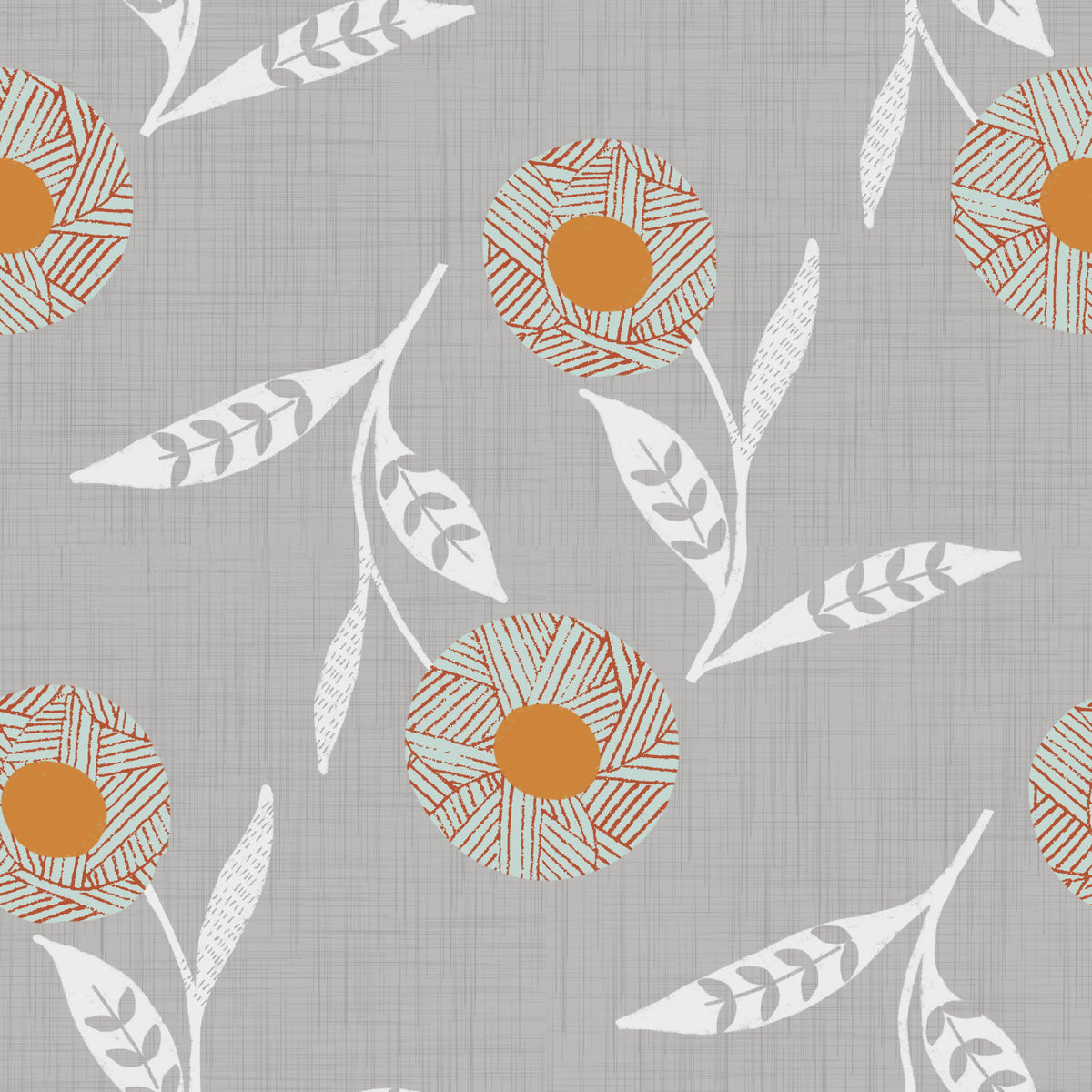 Cozy Scandi Flower Warm Linen - Craft Botanical Wallpaper⁠ in your room — zoomed