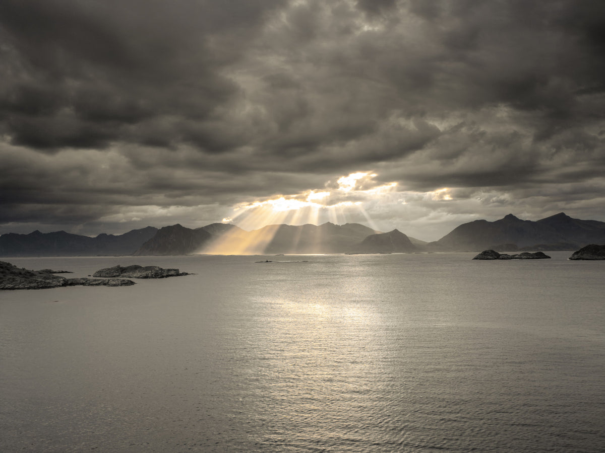Sunset of Norwegian Fjord Wall Mural in your room