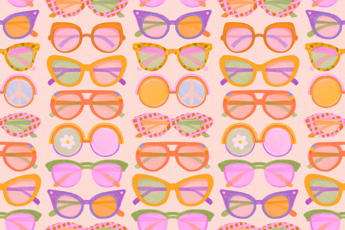 Shades of Cool • Mid-Mod Summer Wall Mural in your room — zoomed
