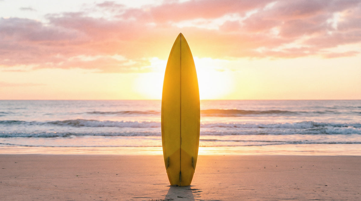 Surf's Up Serenity Wall Mural in your room — zoomed