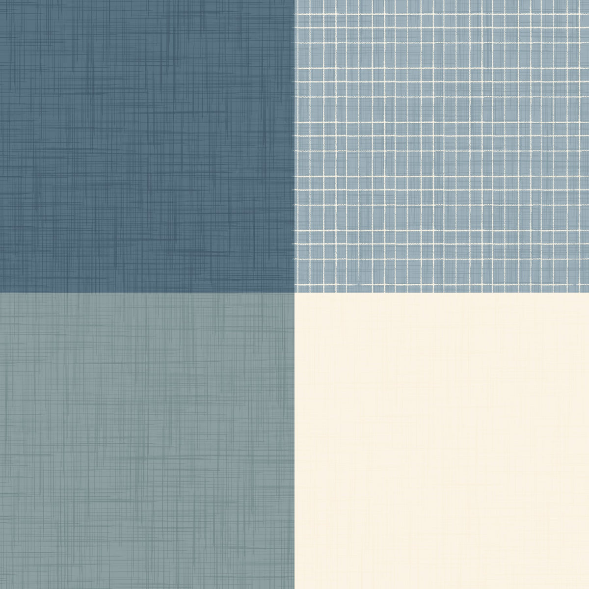 Gingham Dusty Blue Linen Texture Country  Wallpaper⁠ in your room — zoomed