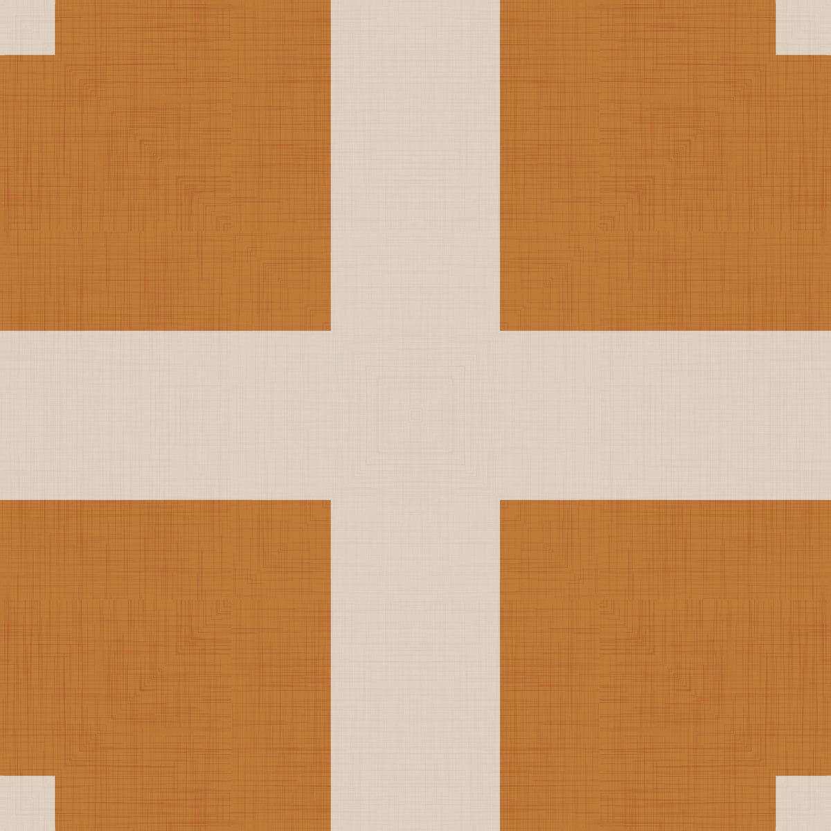 Geometric Grid Blocks Terracotta Cream Wallpaper⁠ in your room