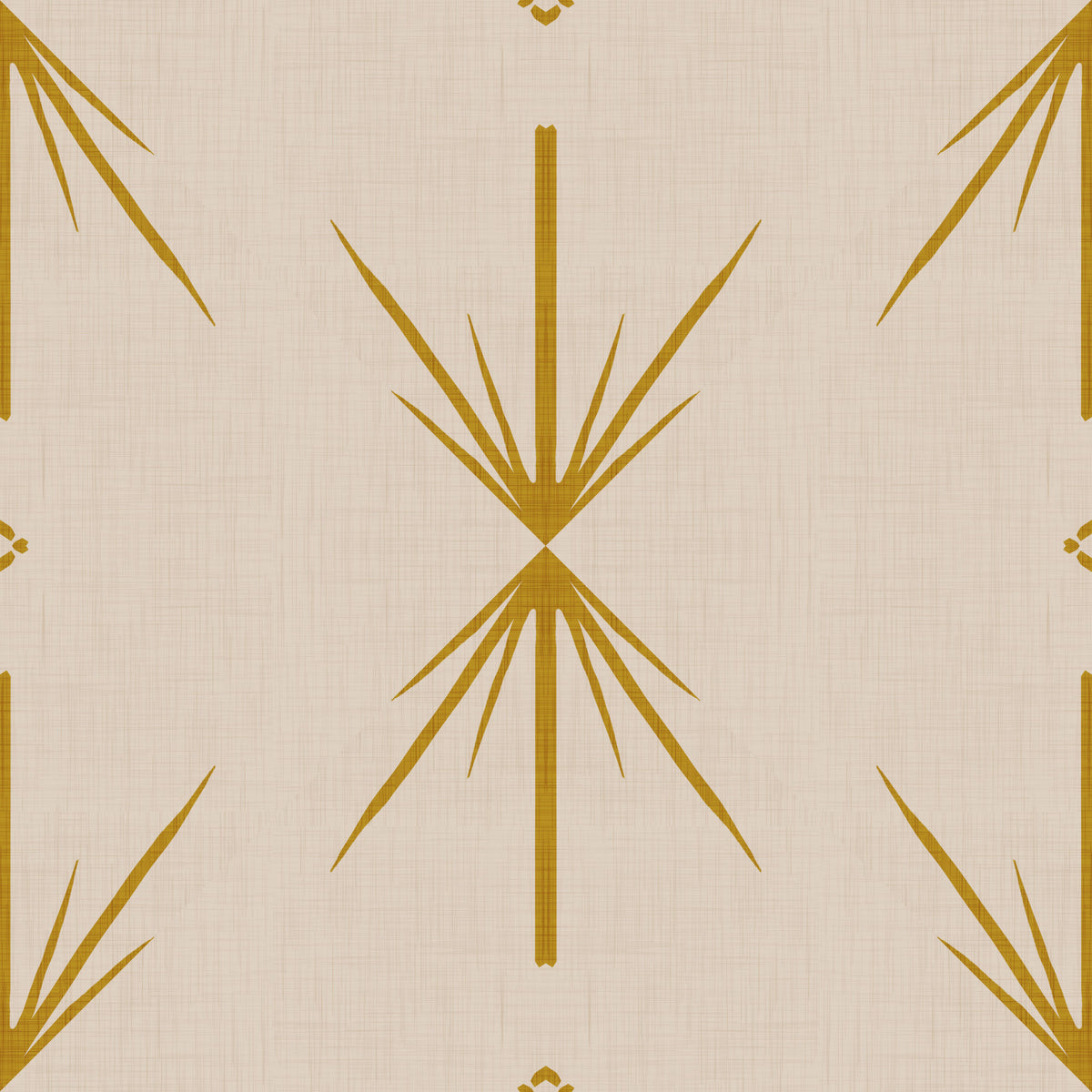 Mid Century Modern Atomic Starburst Cross Mustard Wallpaper⁠ in your room