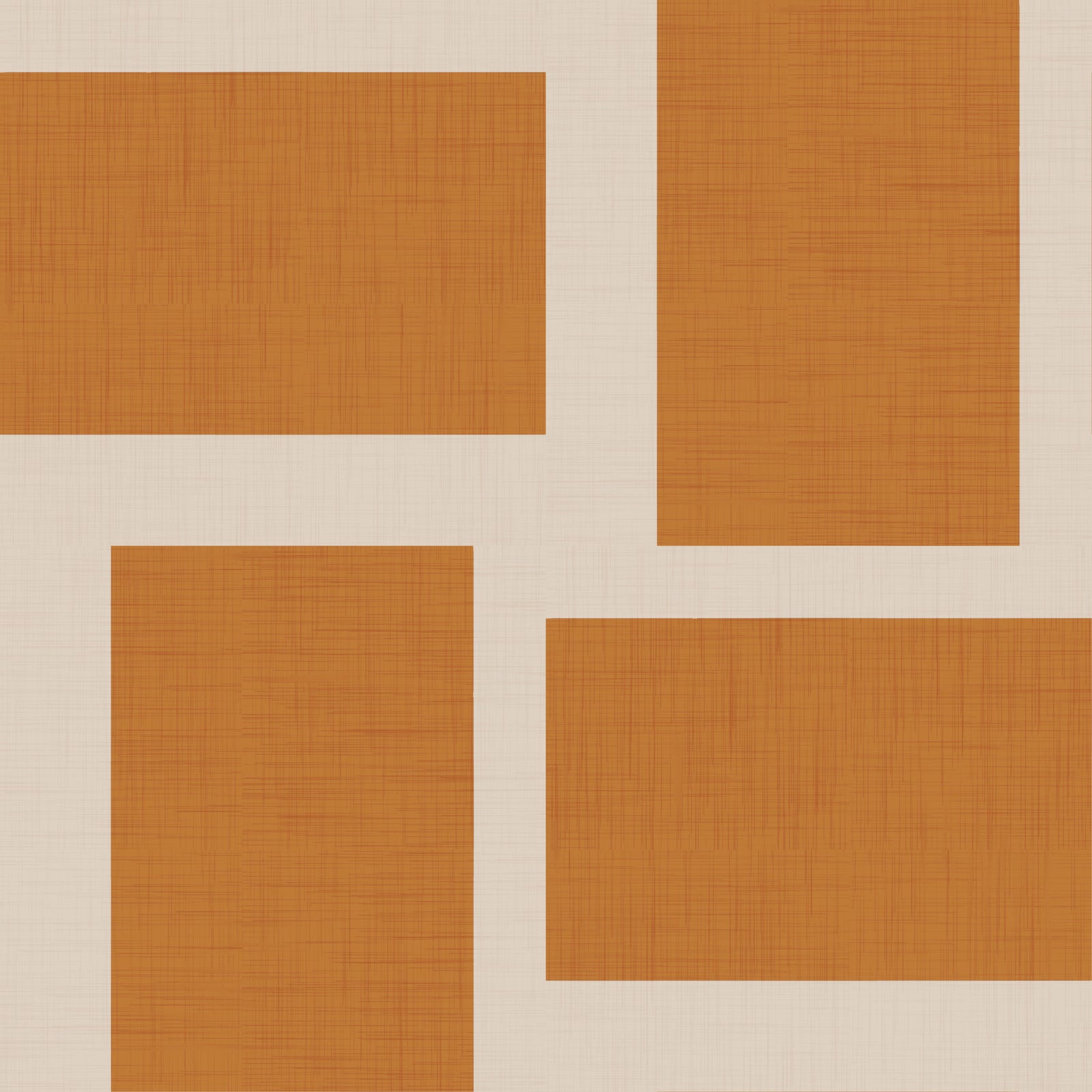 Modern Geometric Color Block Terracotta Cream Wallpaper⁠ in your room