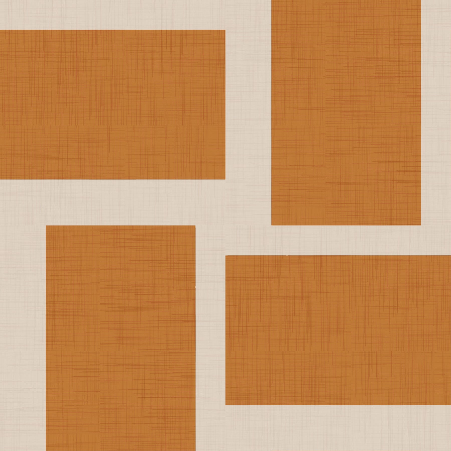Modern Geometric Color Block Terracotta Cream Wallpaper⁠ in your room — zoomed