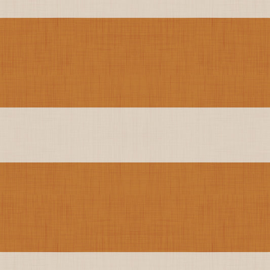 Modern Horizontal Stripe Terracotta Cream  Wallpaper⁠