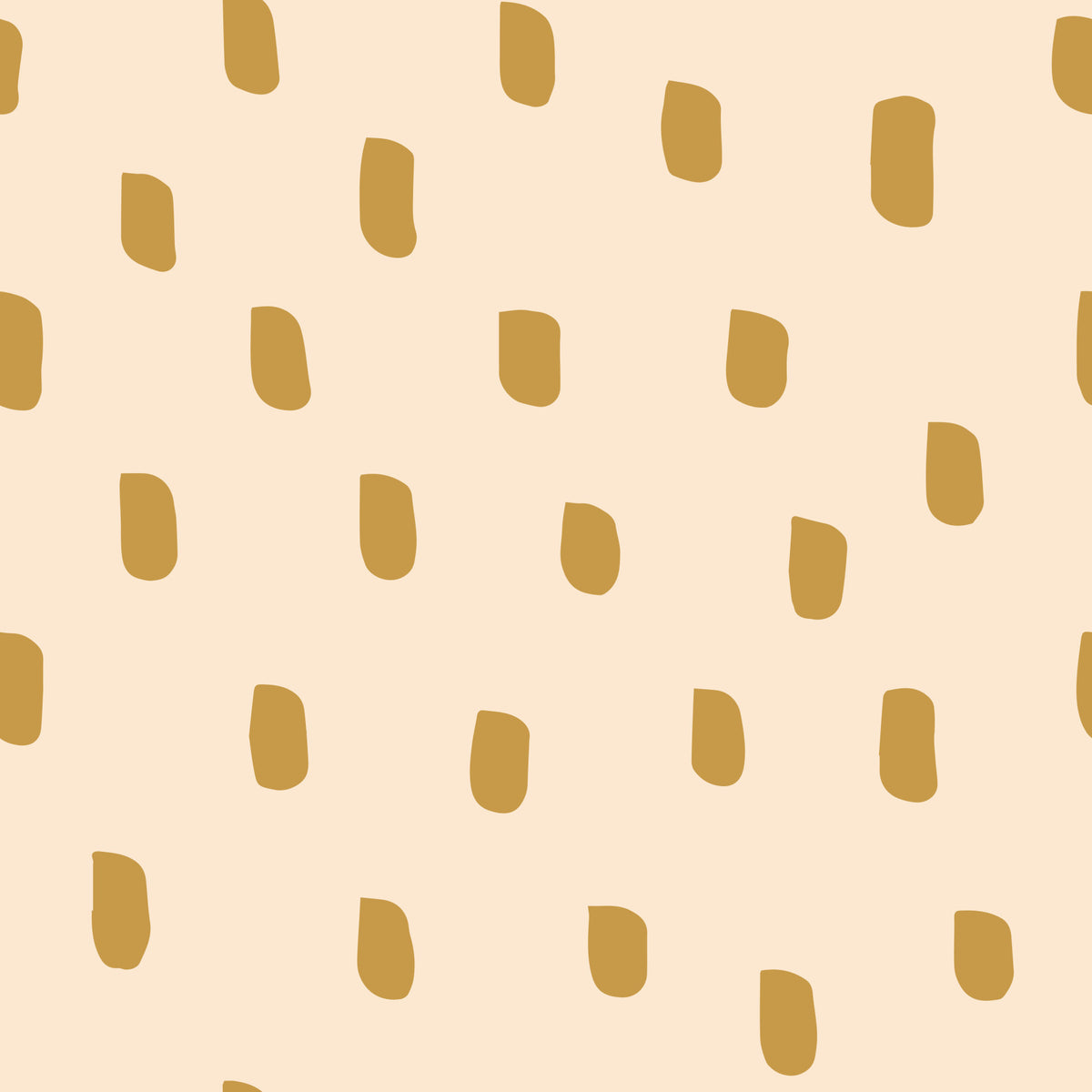 Mid Mod Wildflower Dots - Beige Ocher  Wallpaper⁠ in your room