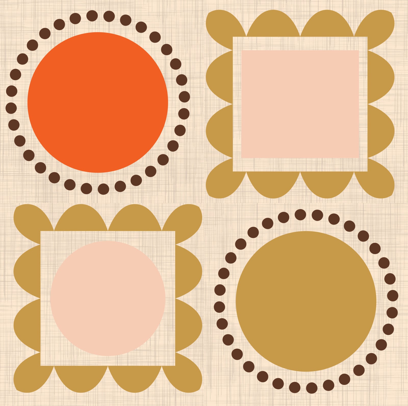 Mid Mod Pictures Frames - Beige Pink Ocher  Wallpaper⁠ in your room