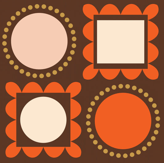 Mid Mod Pictures Frames - Chocolate Ocher Terracotta  Wallpaper⁠