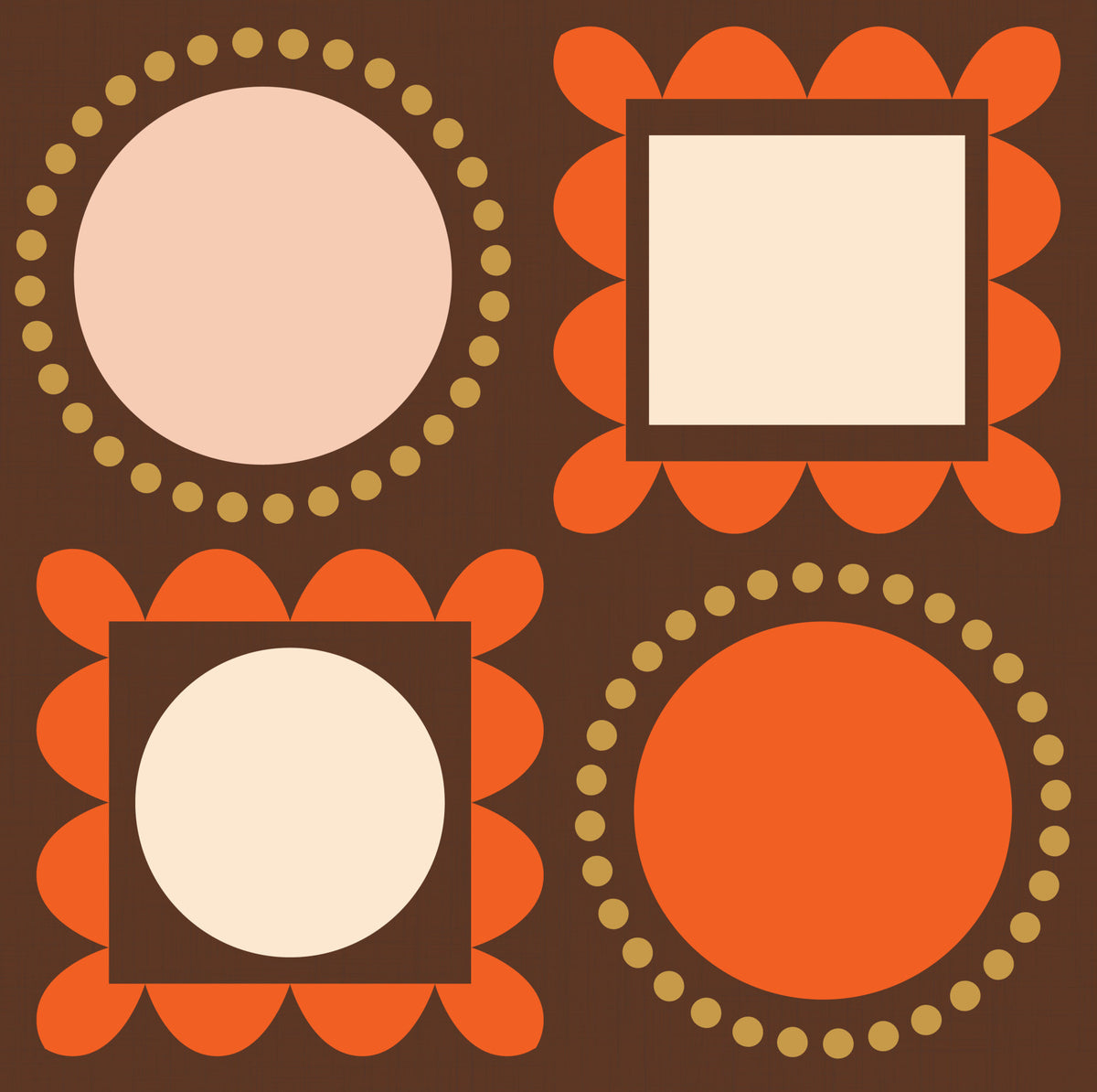 Mid Mod Pictures Frames - Chocolate Ocher Terracotta  Wallpaper⁠ in your room