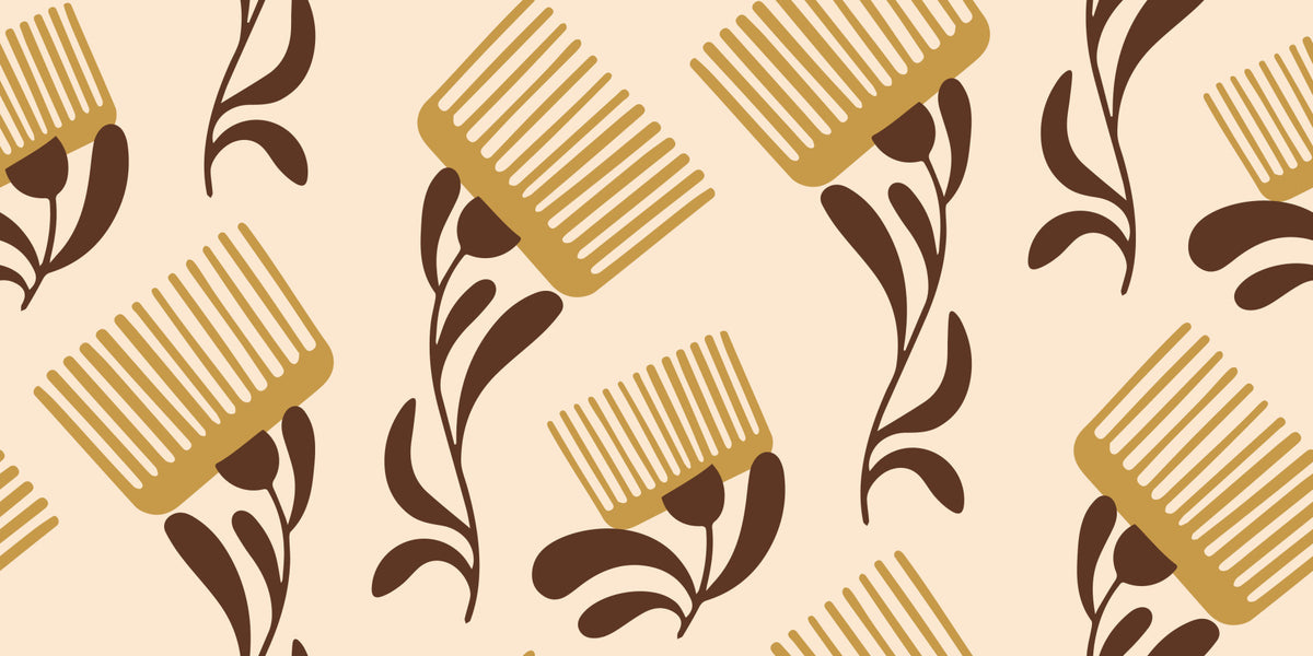 Mid Mod Wildflower Comb - Beige Chocolate   Wallpaper⁠ in your room — zoomed
