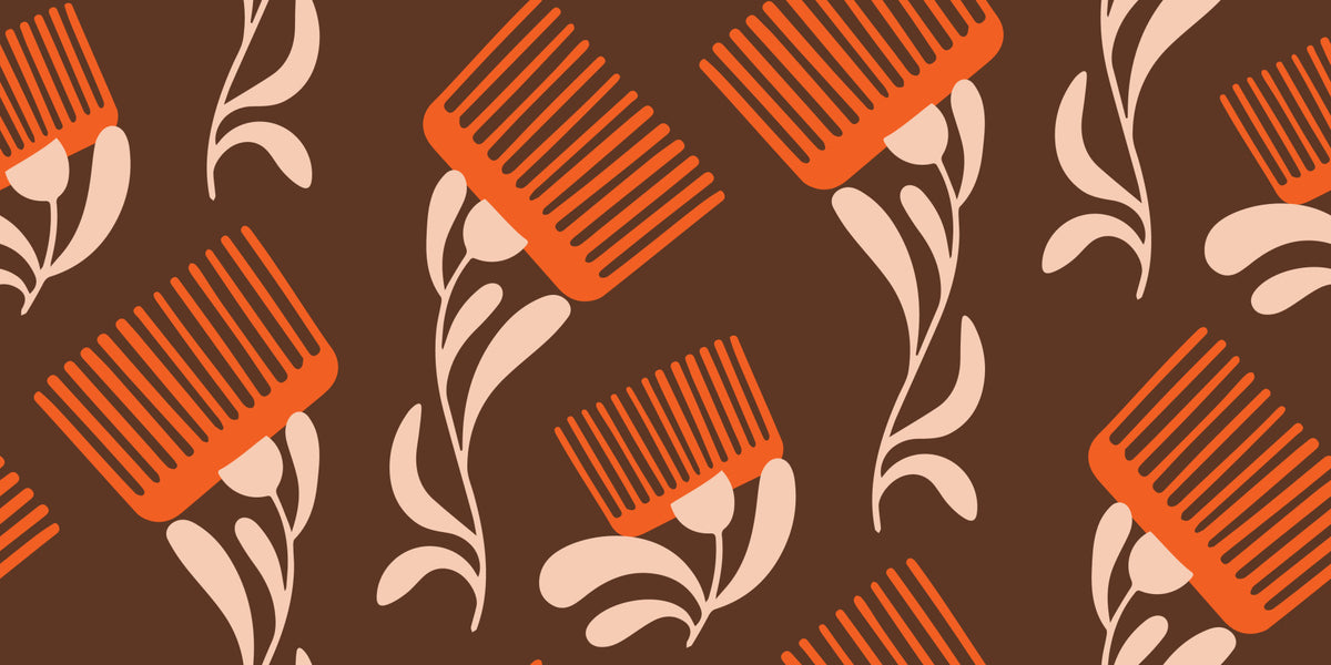 Mid Mod Wildflower Comb - Chocolate Terracotta Wallpaper⁠ in your room