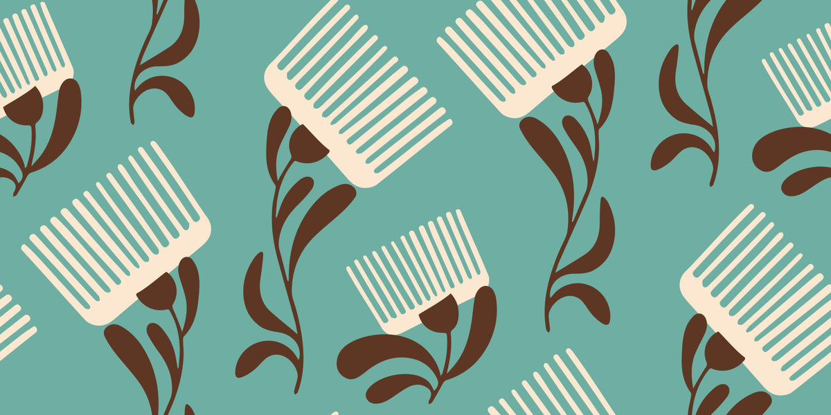 Mid Mod Wildflower Comb - Teal Beige  Wallpaper⁠ in your room